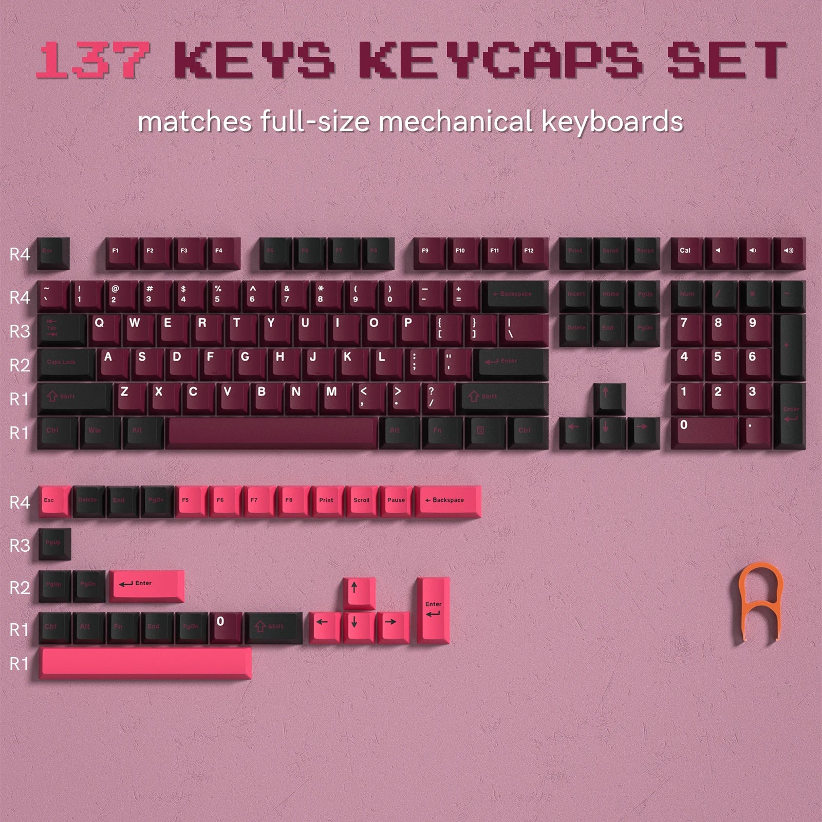 138 Keys Retro Brown Gray PBT Keycap Double Shot Cherry Profile Key Caps for Cherry MX Switches Mechanical Gamer Keyboard